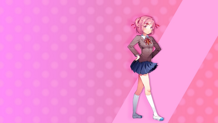 Natsuki from Doki Doki Literature Club! posing