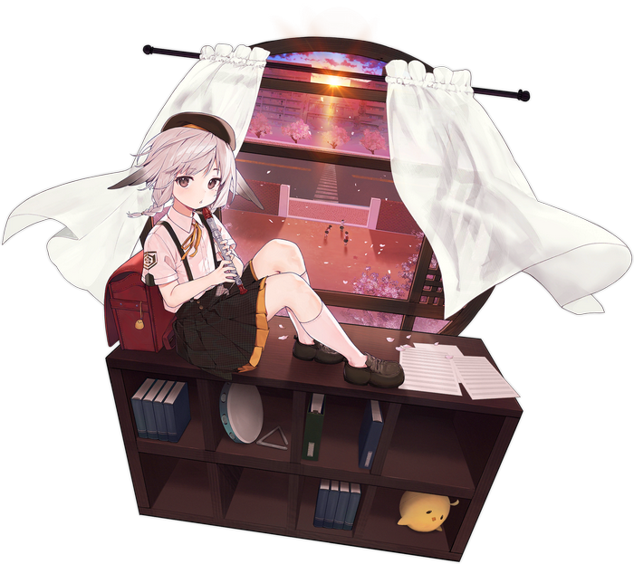 Azur Lane Kazagumo playing flute by the window