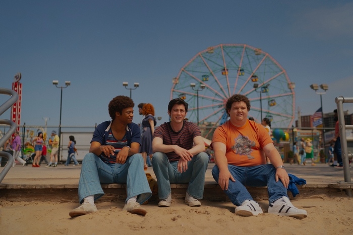 Logan Lerman and friends at Coney Island