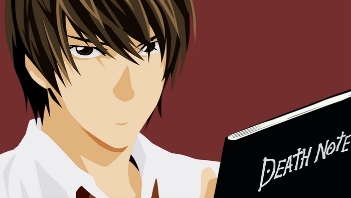 Light Yagami holding the Death Note
