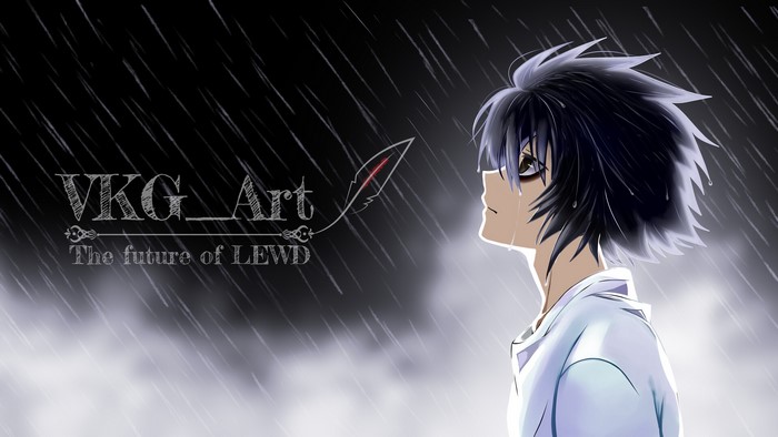 L from Death Note in the rain