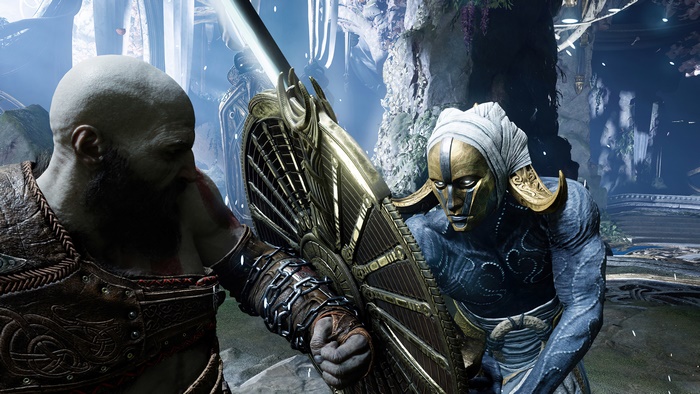 Kratos from God of War Ragnarok in combat