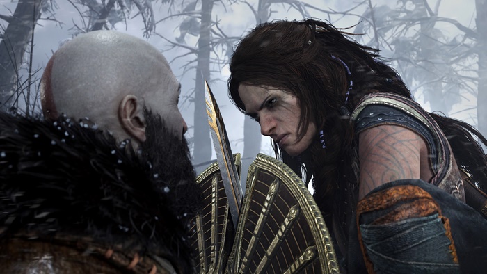 Freya and Kratos from God of War Ragnarok
