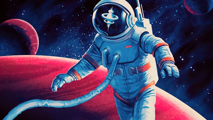 Astronaut Floating in Space Digital Art