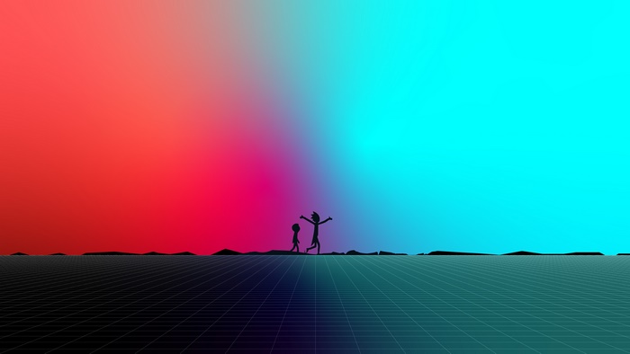 Rick and Morty Minimalist Synthwave Art
