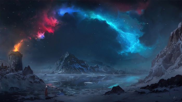 Fantasy Night Scenery Art 4K