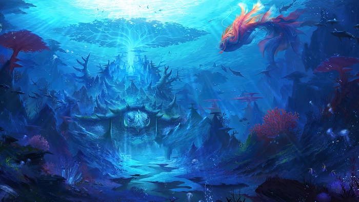 Underwater Fantasy Scenery 4K Digital Art