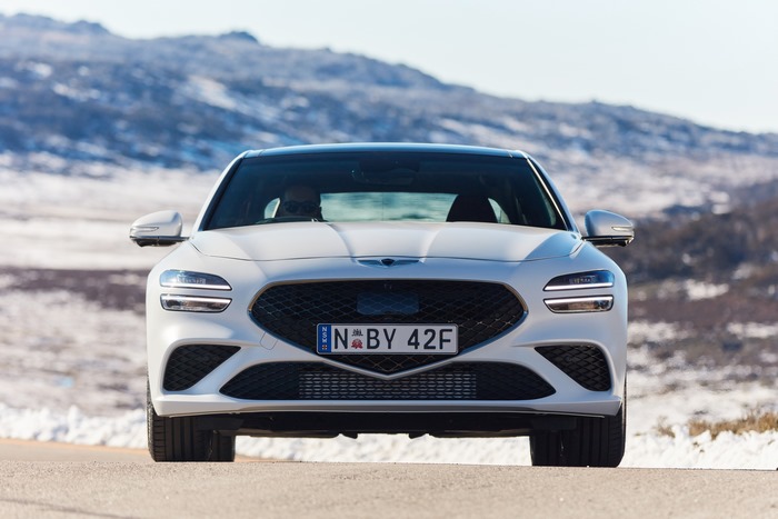 White 2021 Genesis G70 3.3T Sport luxury car
