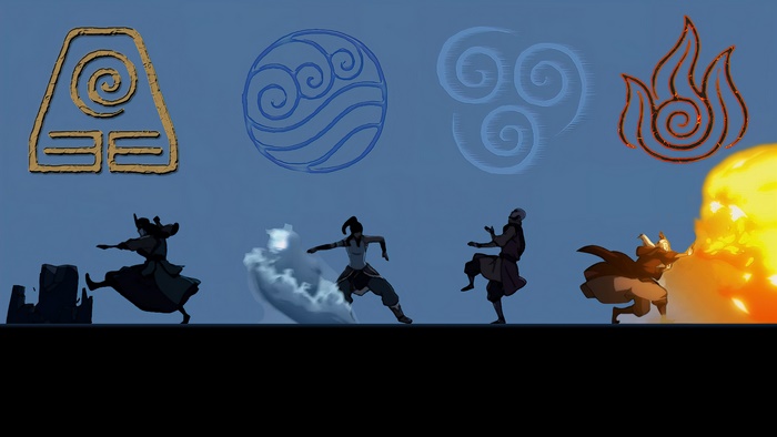 The Legend of Korra: Four Elements Benders 4K