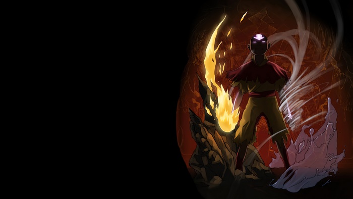 Aang from The Last Airbender using elements