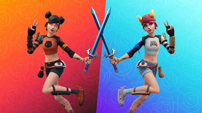 Fortnite Skye and companion with swords