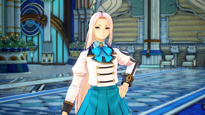 Shionne from Tales of Arise in a school uniform