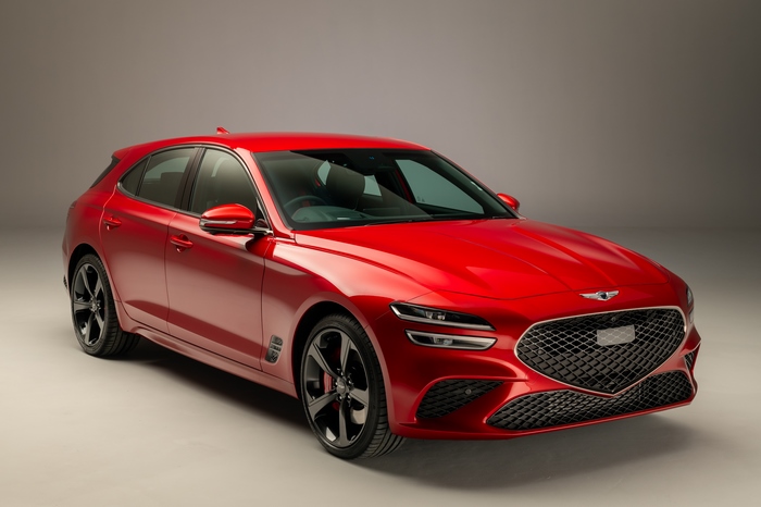 Red 2021 Genesis G70 2.0T Shooting Brake Luxury Car