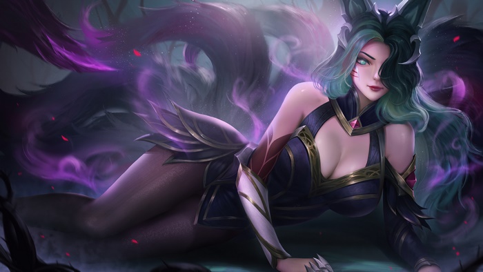 Ahri from League of Legends Coven skin art