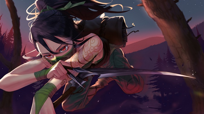 Akali from League of Legends 4K art