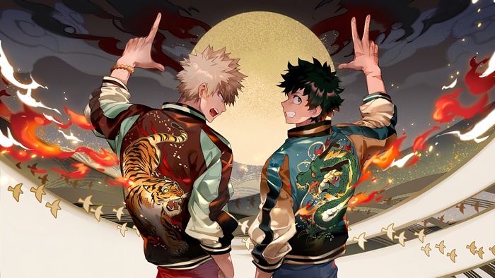 Katsuki Bakugo and Izuku Midoriya from My Hero Academia 4K