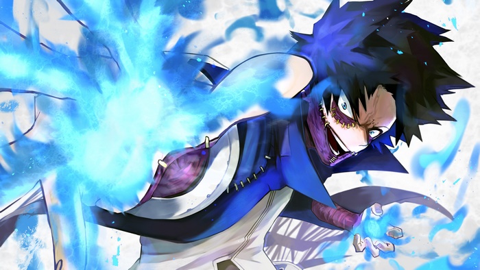 Dabi from My Hero Academia using blue flames