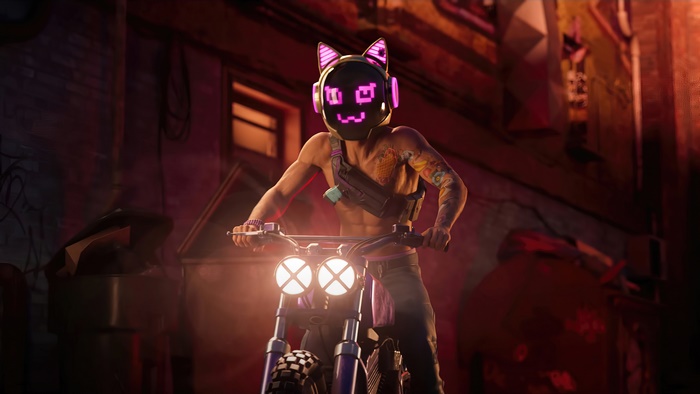 Saints Row Reboot game character on a motorcycle