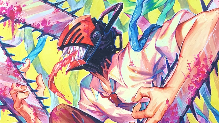 Chainsaw Man Denji in Action Art