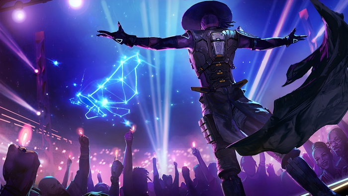 Seer from Apex Legends performing on stage