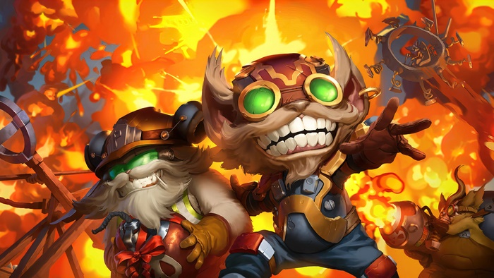 Ziggs and other yordles from League of Legends in Runeterra