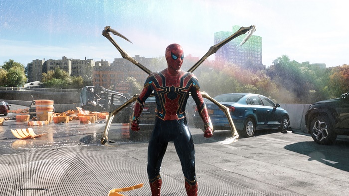 Spider-Man from Spider-Man: No Way Home in Iron Spider suit