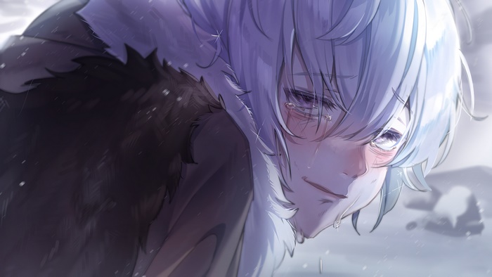 Fushi crying in the snow from To Your Eternity 4K