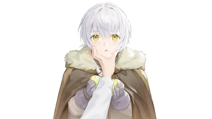 Fushi from To Your Eternity holding apples