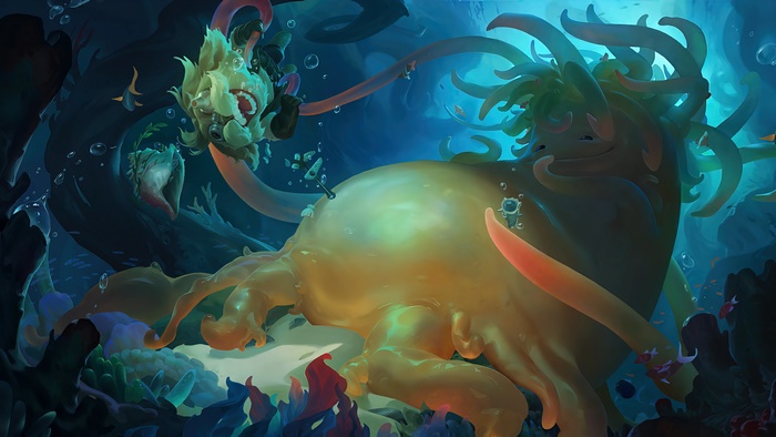 Anemone and creature from Legends of Runeterra 4K