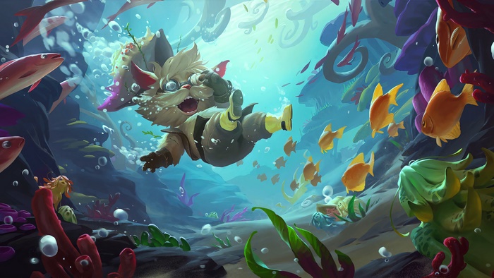 Rumble from League of Legends underwater