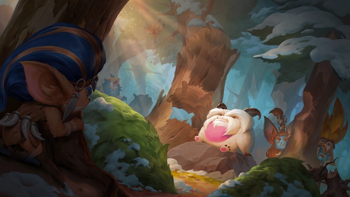 Poro and Yordles in Bandle City forest, Legends of Runeterra