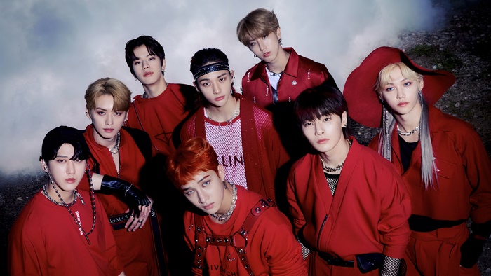 Stray Kids Members in Red Outfits 4K