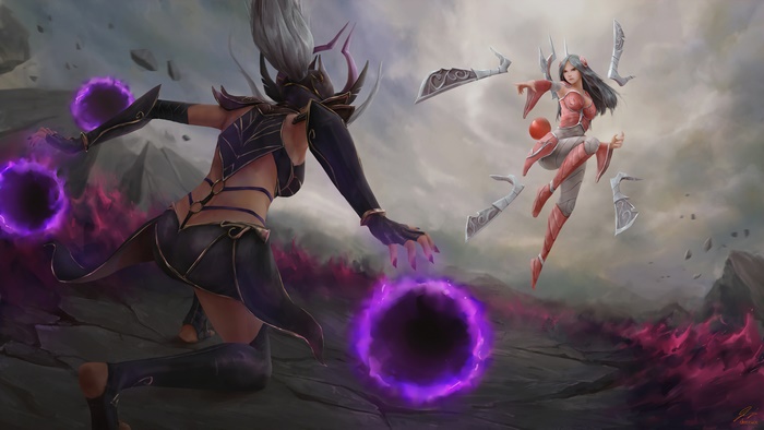 Syndra and Irelia from League of Legends 4K