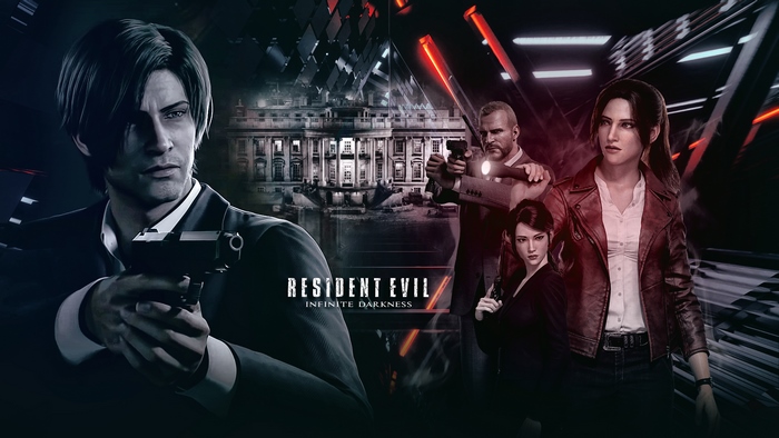Resident Evil Infinite Darkness Leon, Claire, and Ada