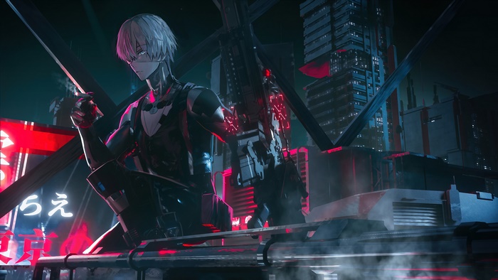 Watanabe from Punishing Gray Raven in Cyber City