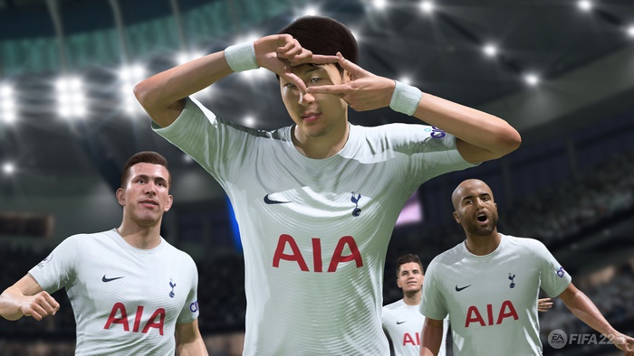 FIFA 22 football game with Tottenham Hotspur players
