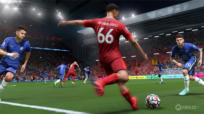 Alexander-Arnold from FIFA 22 playing football