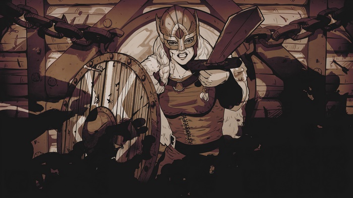 Viking warrior with shield and sword from Tribes of Midgard