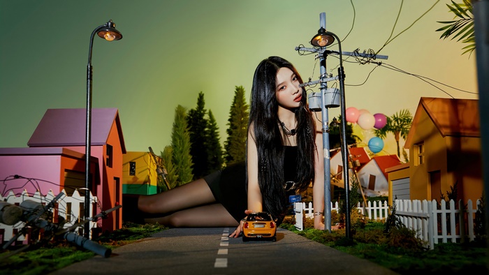 Joy from Red Velvet in miniature town