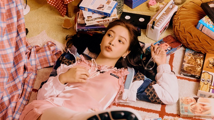 Yeri from Red Velvet with VHS tapes