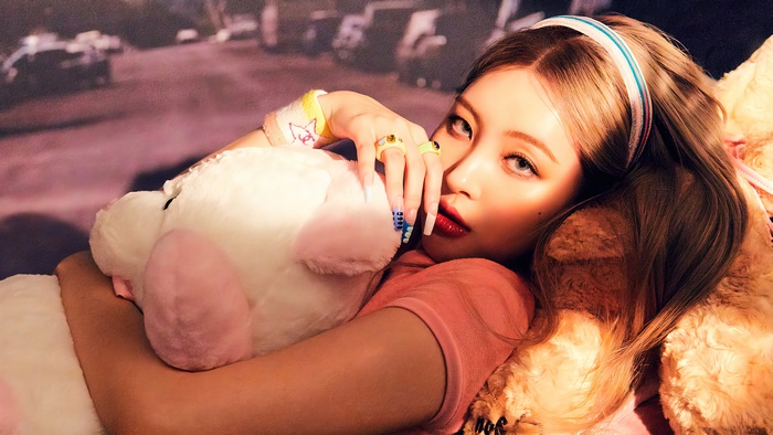 Sunmi Artistic Portrait with Plush Toy