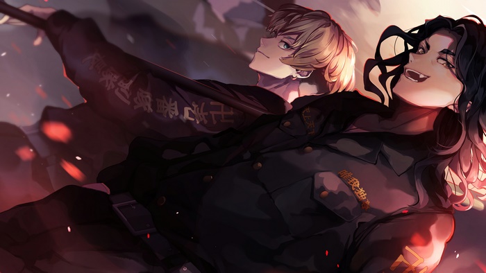 Keisuke Baji and Chifuyu Matsuno from Tokyo Revengers in 4K Art