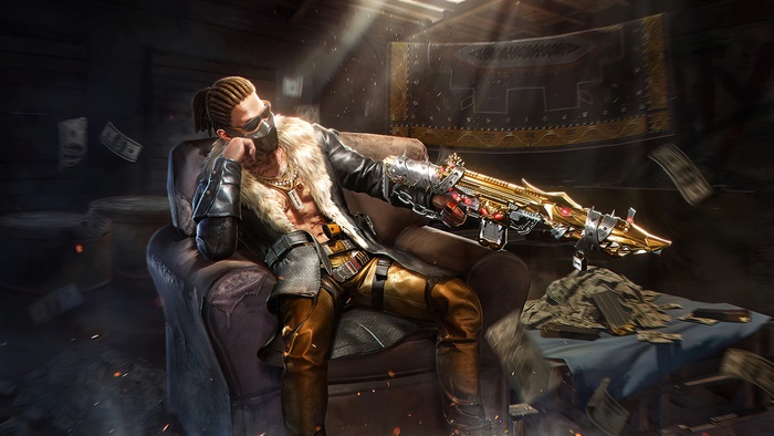Man with golden gun in Call of Duty Mobile
