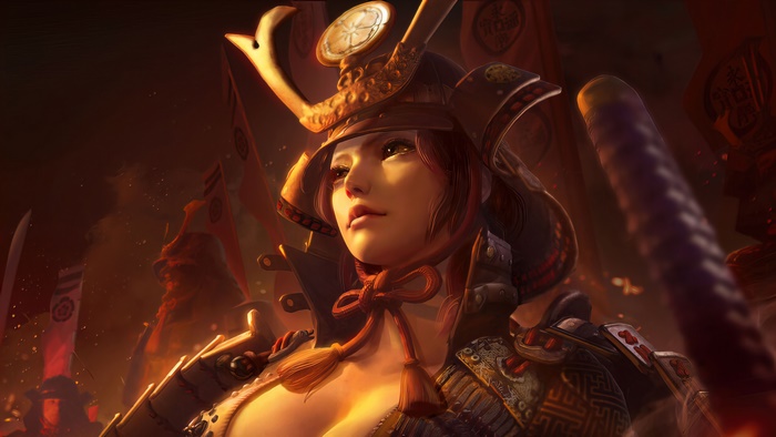 Fantasy Art of Samurai Girl Warrior