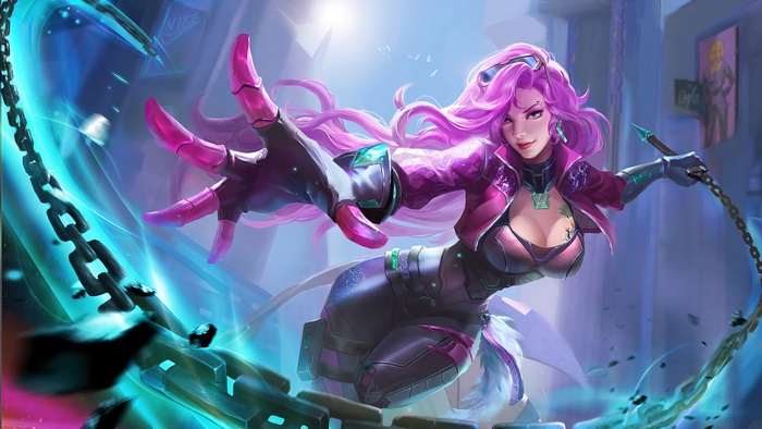Sci-fi girl warrior with chains 4k