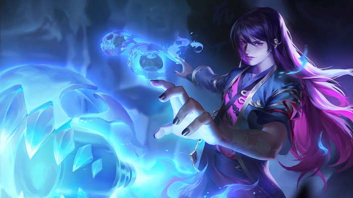 Fantasy magician with blue magic