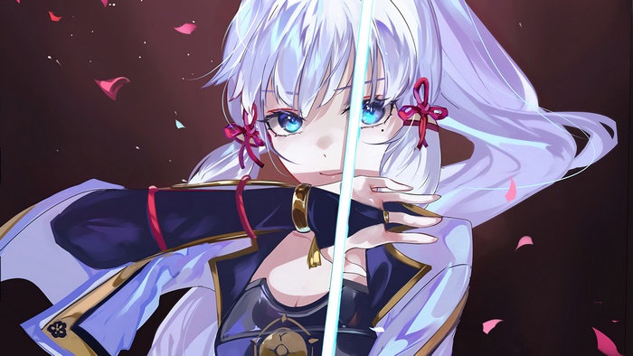 Kamisato Ayaka from Genshin Impact in 4K Art