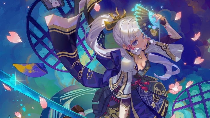 Kamisato Ayaka from Genshin Impact in 4K Art
