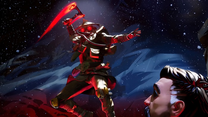 Bloodhound from Apex Legends with a red axe