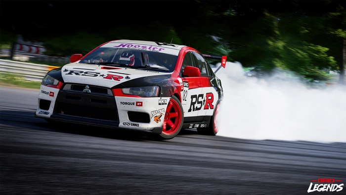 Mitsubishi Lancer Evolution X drifting in Grid Legends 4K